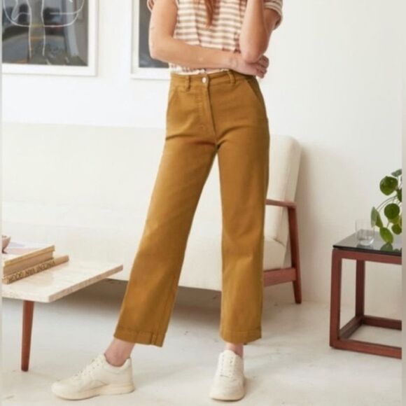 Everlane ‘The Straight Leg’ Crop Pant - Golden Brown - Picture 1 of 8